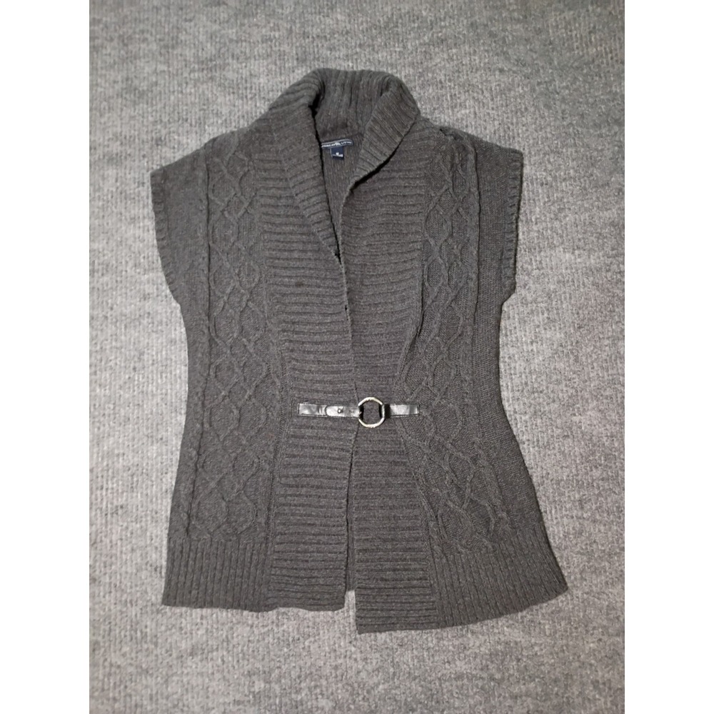 American Living Women's Chunky Gray & Black Sleeveless Sweater Vest Size Medium